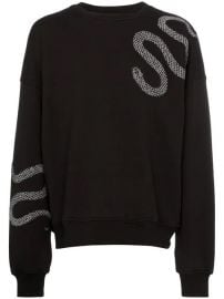 snake applique cotton sweatshirt at Farfetch